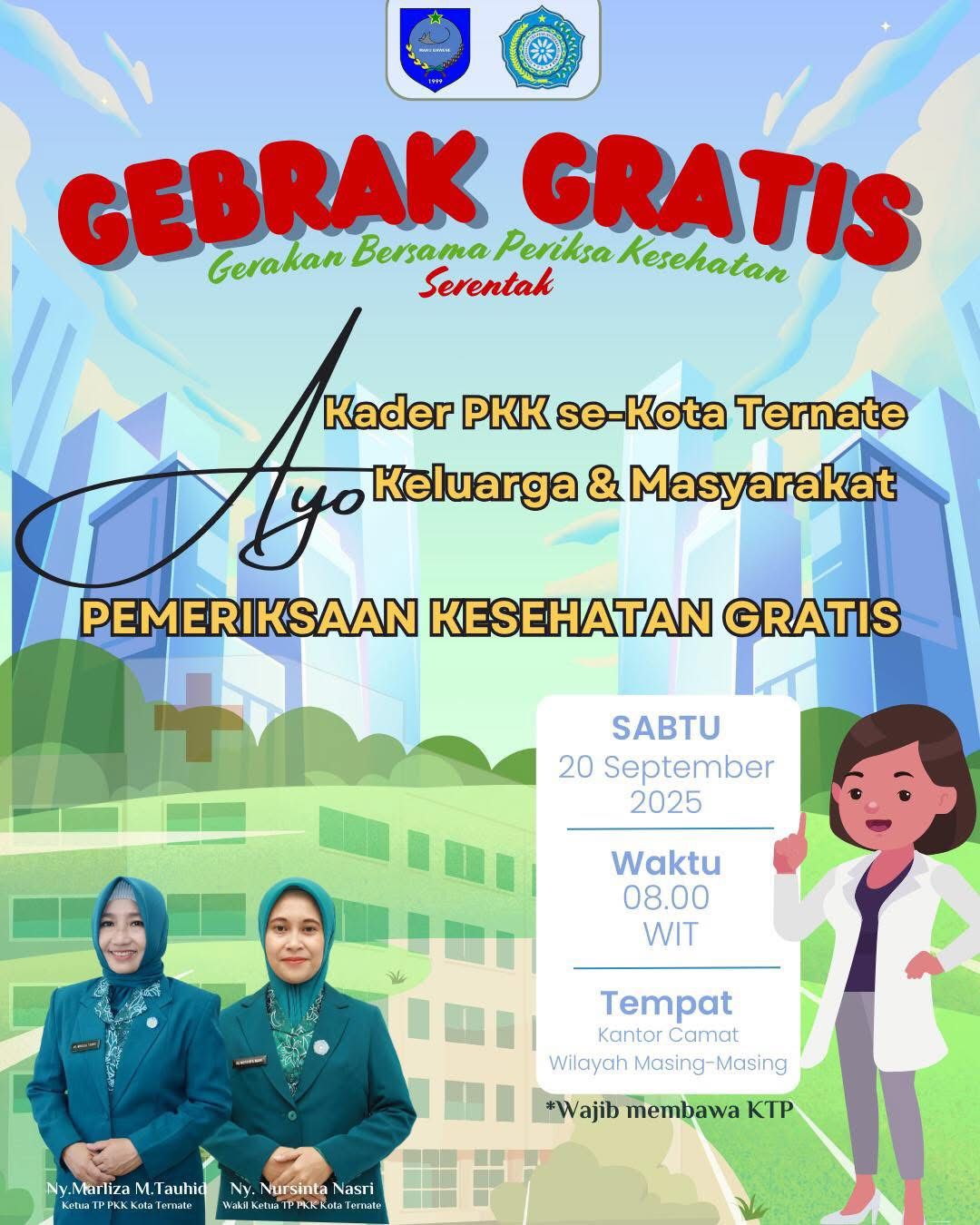 Kegitan serentak Pemeriksaan Kesehatan Gratis (PKG) untuk warga masyarakat Pulau Hiri